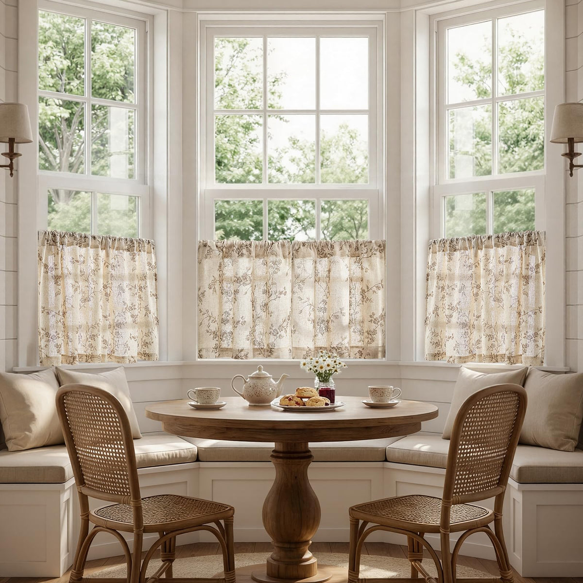 Jinchan kitchen curtains with 3-inch rod pocket for easy fit