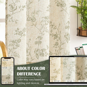 Jinchan floral kitchen curtains sage green on beige enhances decor