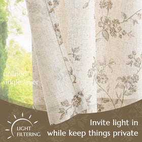 Jinchan dining area with floral kitchen curtains for farmhouse style