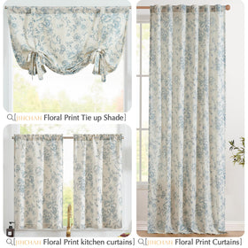 jinchan floral linen tier curtains bathroom privacy and style