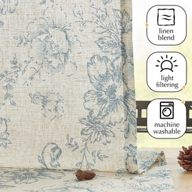 jinchan floral linen tier curtains light filtering creates gentle daytime glow