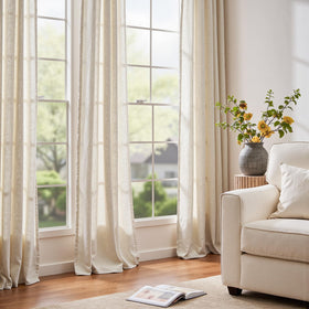 Jinchan grommet curtain offers easy hanging and a clean look