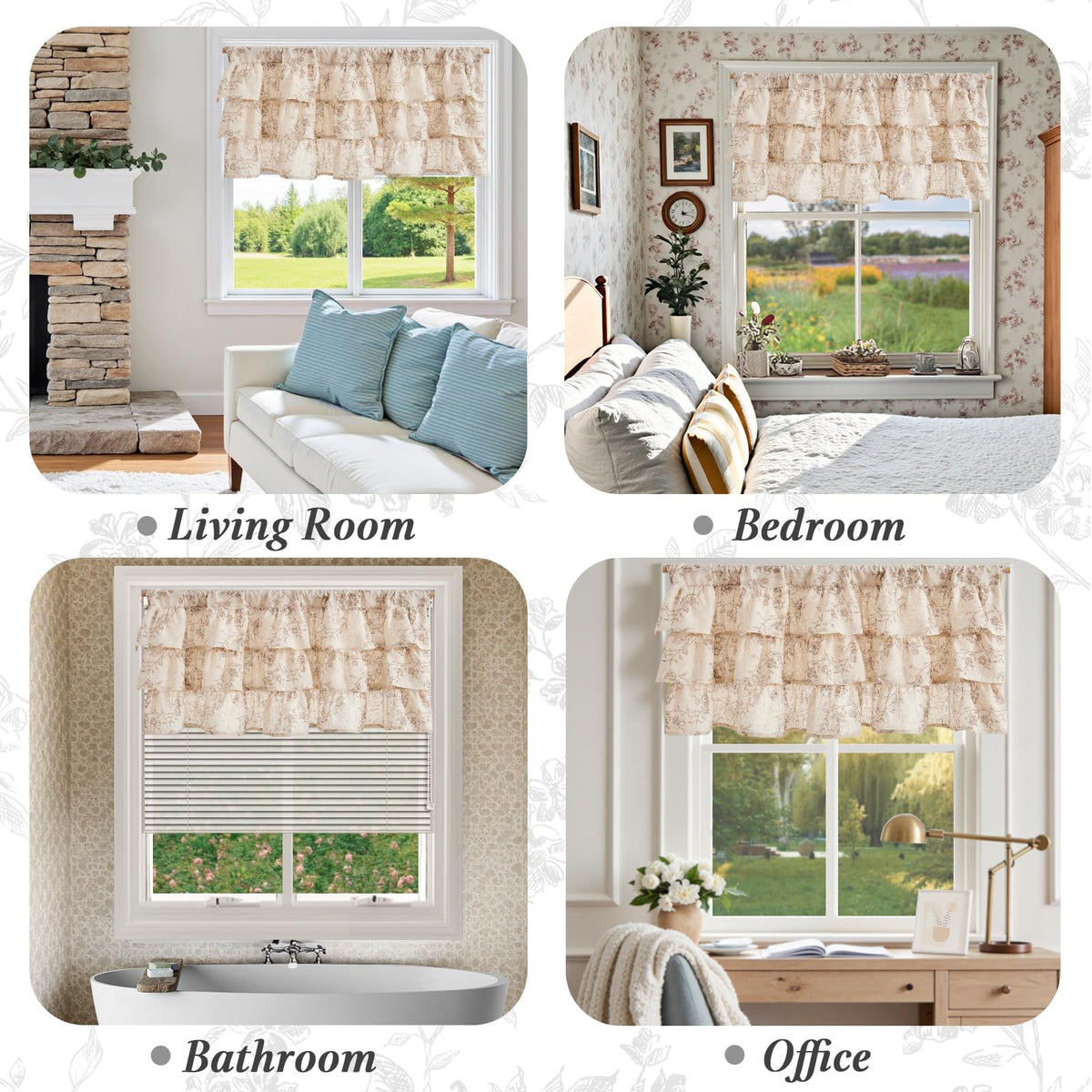 Jinchan kitchen window decor complements modern and rustic styles.