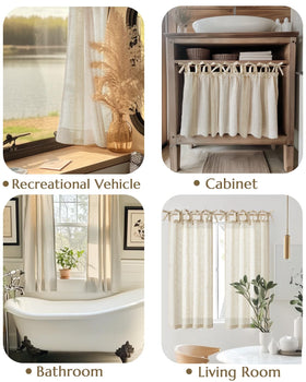 Jinchan light-filtering linen curtain creates a soft hazy glow in any room.