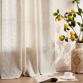 Jinchan linen blend curtain cross-woven texture adds natural depth and durability