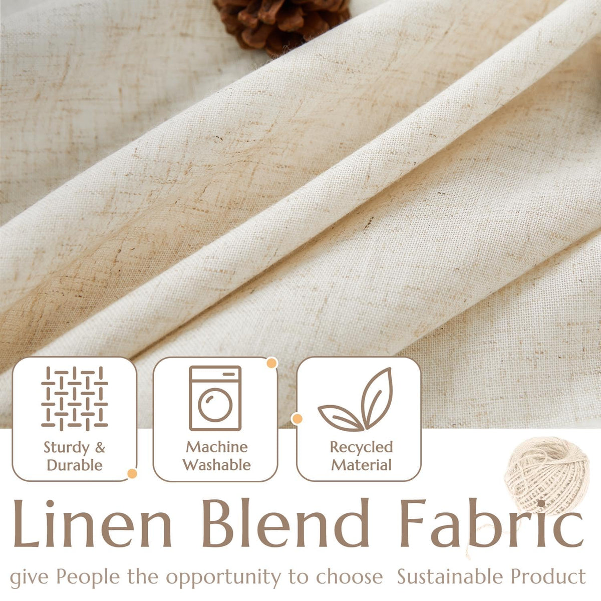 Jinchan linen textured tier curtains provide light filtering for cozy rooms.