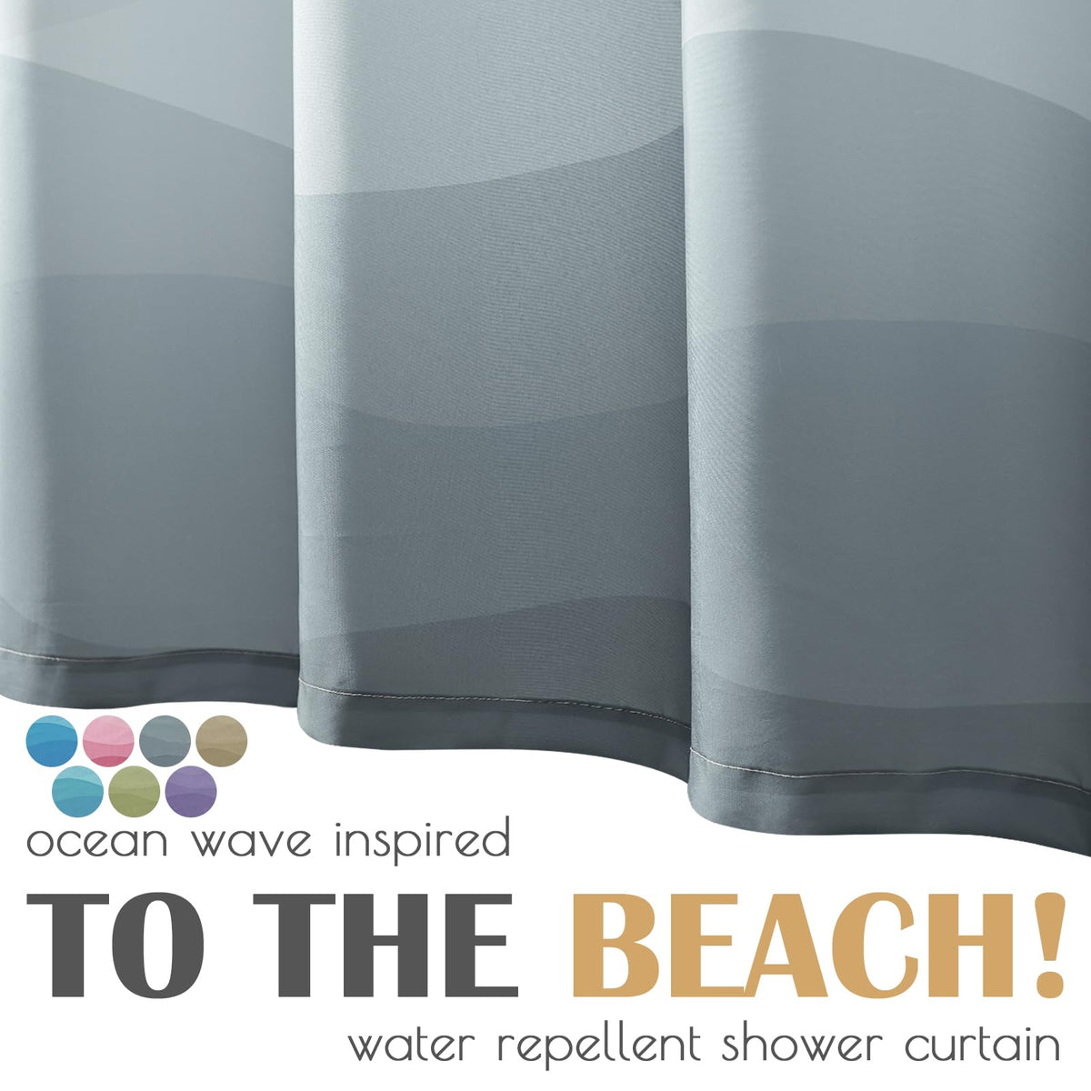 Jinchan ocean themed bathroom decor with ocean wave curtain elevating ambience