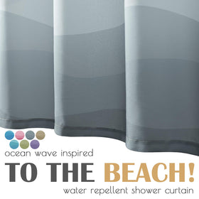 Jinchan ocean themed bathroom decor with ocean wave curtain elevating ambience