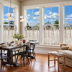 Jinchan oriental floral pattern fabric adds rustic farmhouse charm to any room.