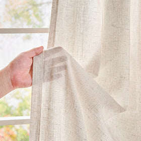 Rod-pocket and back-tab hanging option on Jinchan curtains.