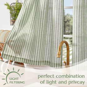 Jinchan tier curtains sage green — versatile for small windows and cottage-core styling.