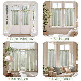 jinchan two-panel curtains sage green rod-pocket view creating soft, even drape