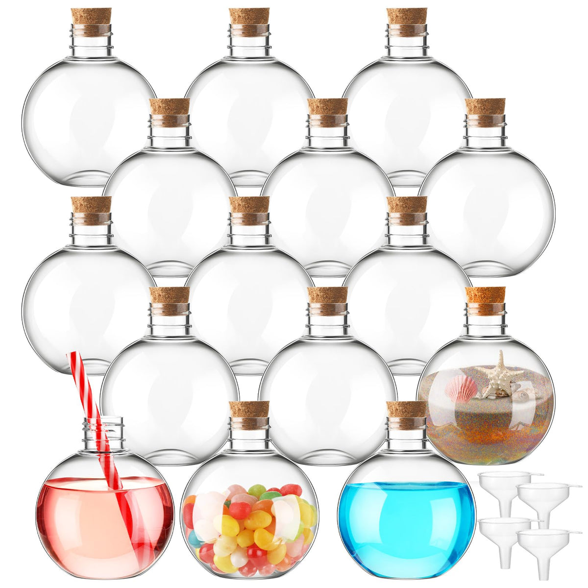 Jinei spherical 6oz clear bottle for DIY sand art projects