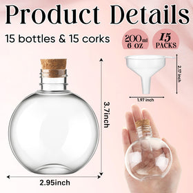 Jinei wood cork bottles 15pcs set for decorative displays