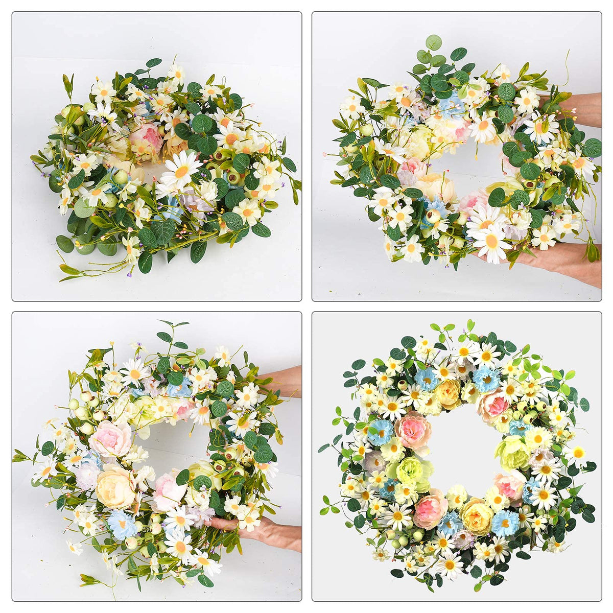 JINGHONG farmhouse wreath for versatile indoor or covered outdoor display