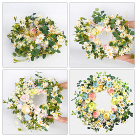 JINGHONG farmhouse wreath for versatile indoor or covered outdoor display