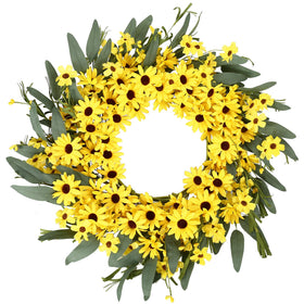 JINGHONG yellow spring wreath for front door, adds welcoming charm.
