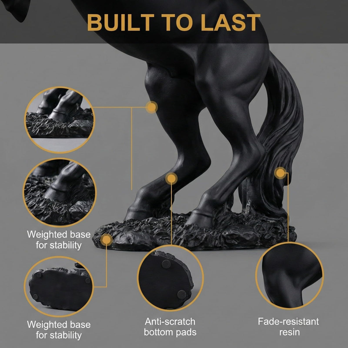JINGTIANCD resin statue offers versatile display on desk, shelf, or cabinet.