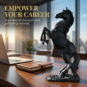 JINGTIANCD standing horse statue with matte-black finish enhances modern decor.