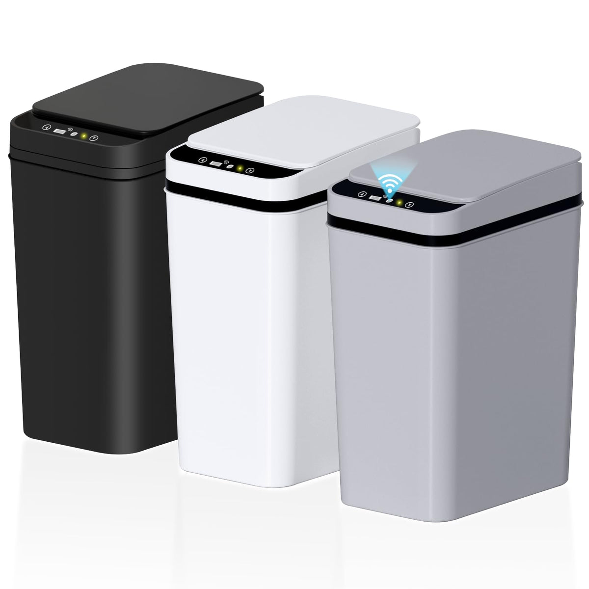 jinligogo 3-pack bathroom trash can lid: convenient touchless disposal for clean spaces