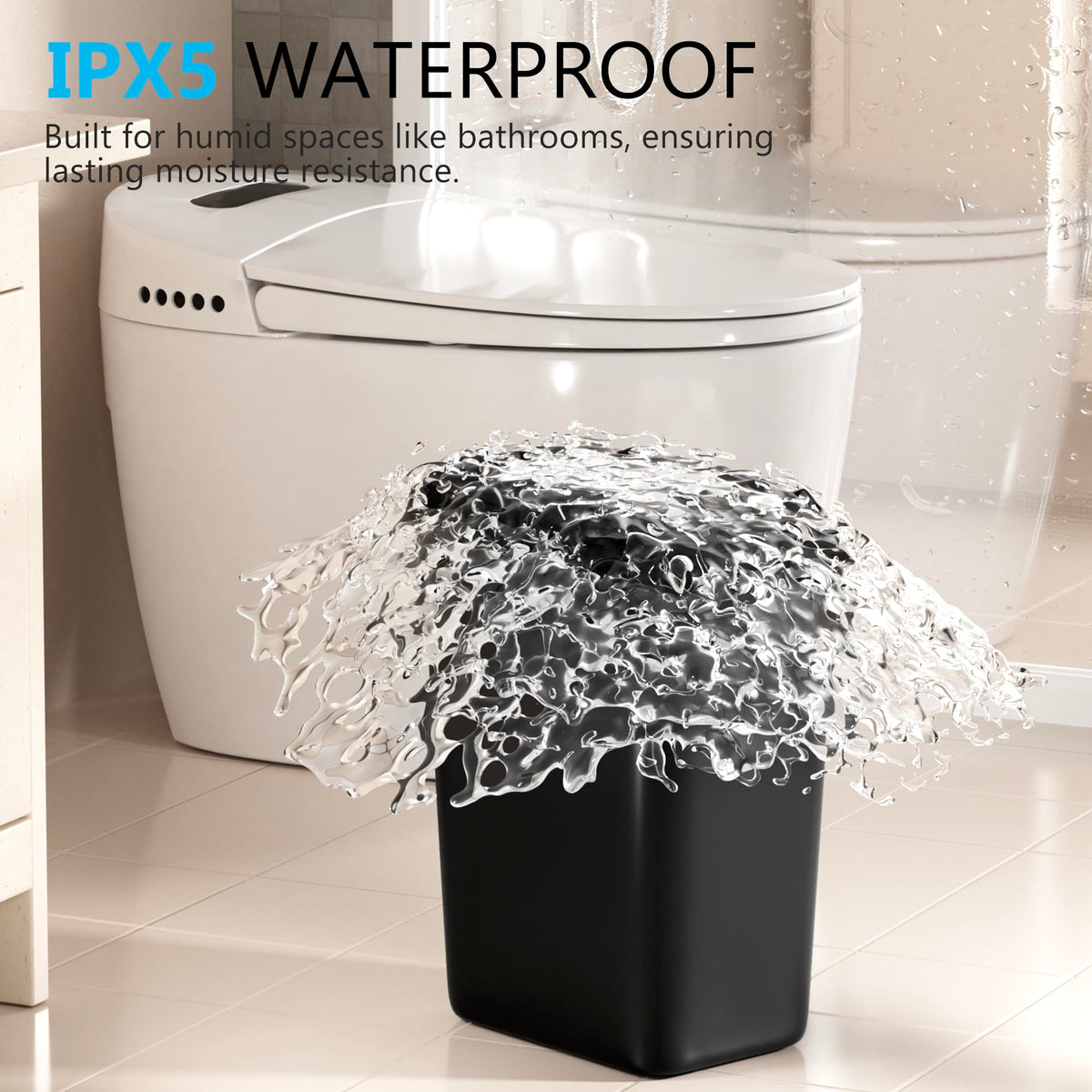 jinligogo trash can IPX5 waterproof ABS material for moisture resistance