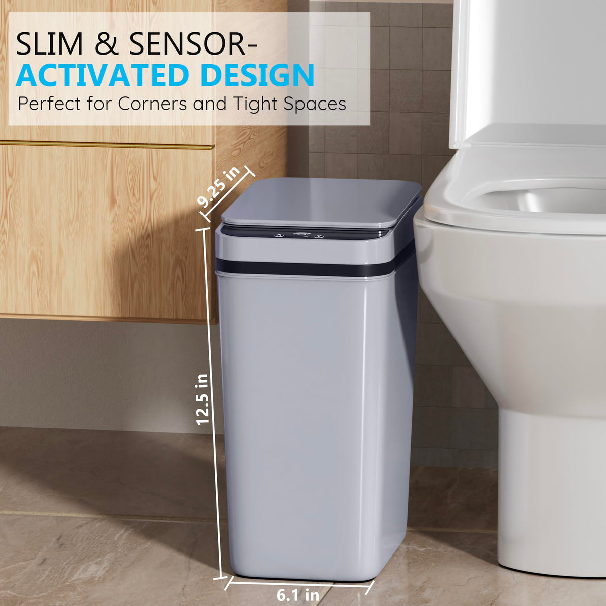 jinligogo waterproof ABS trash can: durable and moisture-resistant for humid bathrooms