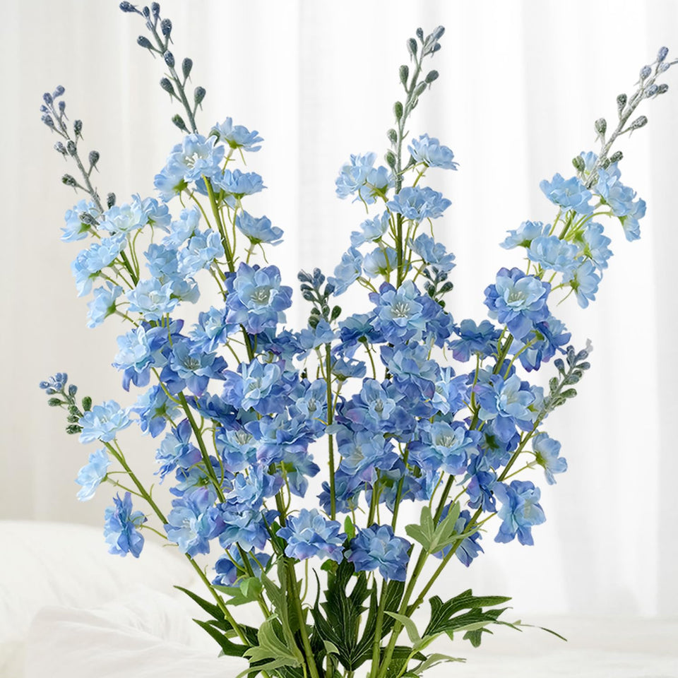 JINWOE Delphinium blue flowers 34in ideal for tall floor vases and modern decor
