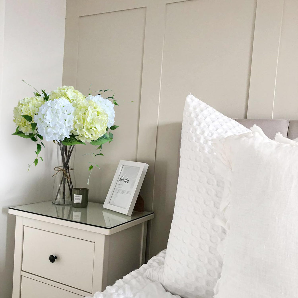JINWOE green hydrangea flowers indoor outdoor versatility