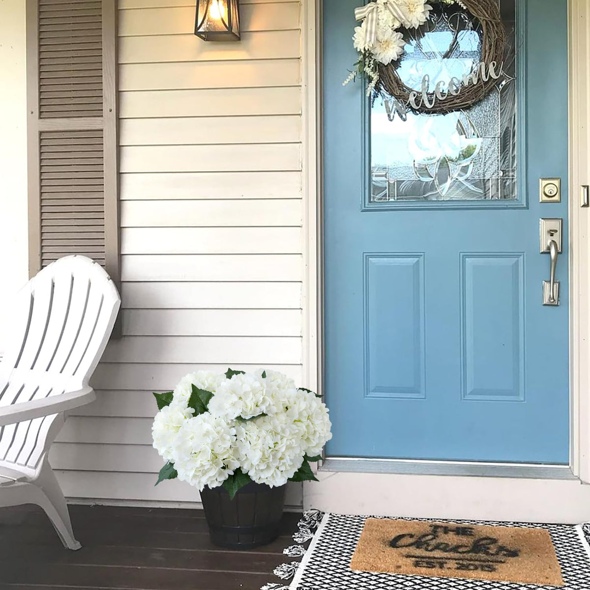 JINWOE silk hydrangea blooms for outdoor porch displays