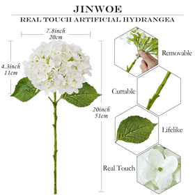 JINWOE hydrangea stems are flexible for easy vase fitting.