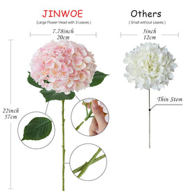 JINWOE pink hydrangea stems are flexible for custom arrangements