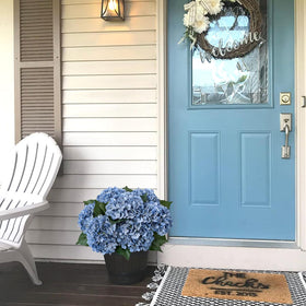 JINWOE vintage blue hydrangea heads, four-count for full bouquets
