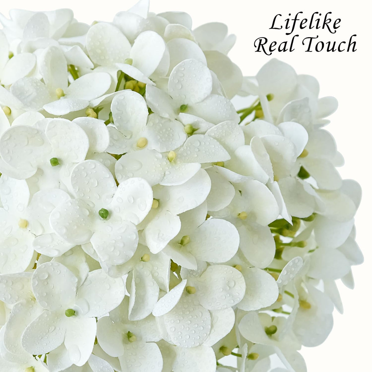 JINWOE wedding table decor featuring hydrangea blooms and leaves.