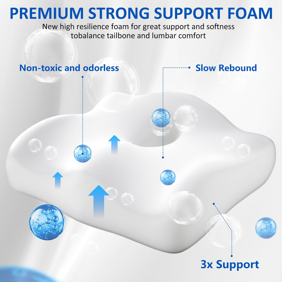 Anti-slip bottom keeps the cushion stable on slick chair surfaces.