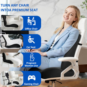 Dual cushion setup offers comprehensive JIPORIER back and seat support.