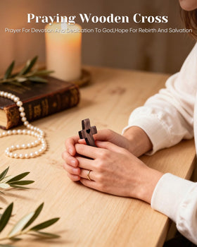 JIUKONG Cross Palm-Size: pocket-friendly wooden cross for on-the-go reflection and focus.