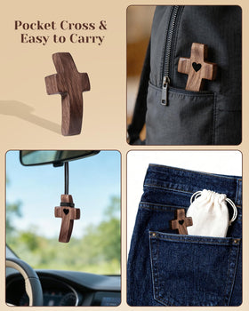JIUKONG Cross Travel-Friendly: compact cross fits pockets or purses for daily faith moments.