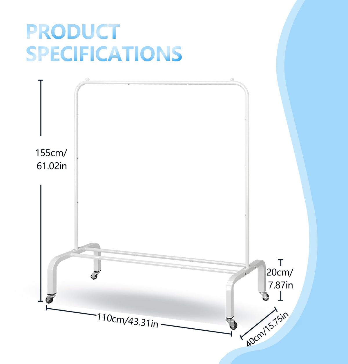 JIUYOTREE clothing rack bottom shoe shelf adds extra storage