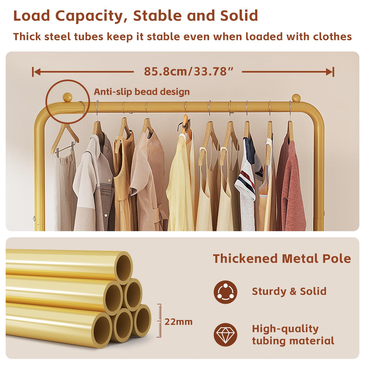 JIUYOTREE easy-install garment rack with manual and tools included