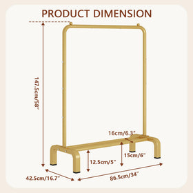 JIUYOTREE steel-framed garment rack with rust-resistant finish for daily use