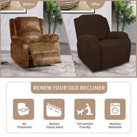 JIVINER dark coffee recliner slipcover showcasing color and stain-resistance potential