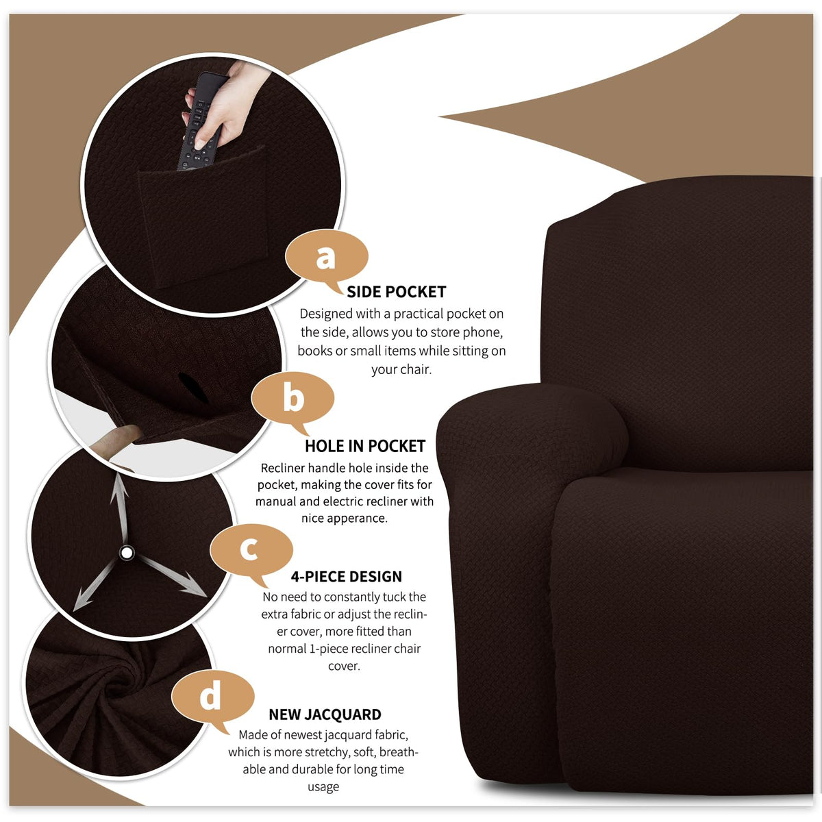 JIVINER premium jacquard stretch fabric close-up highlighting soft durability