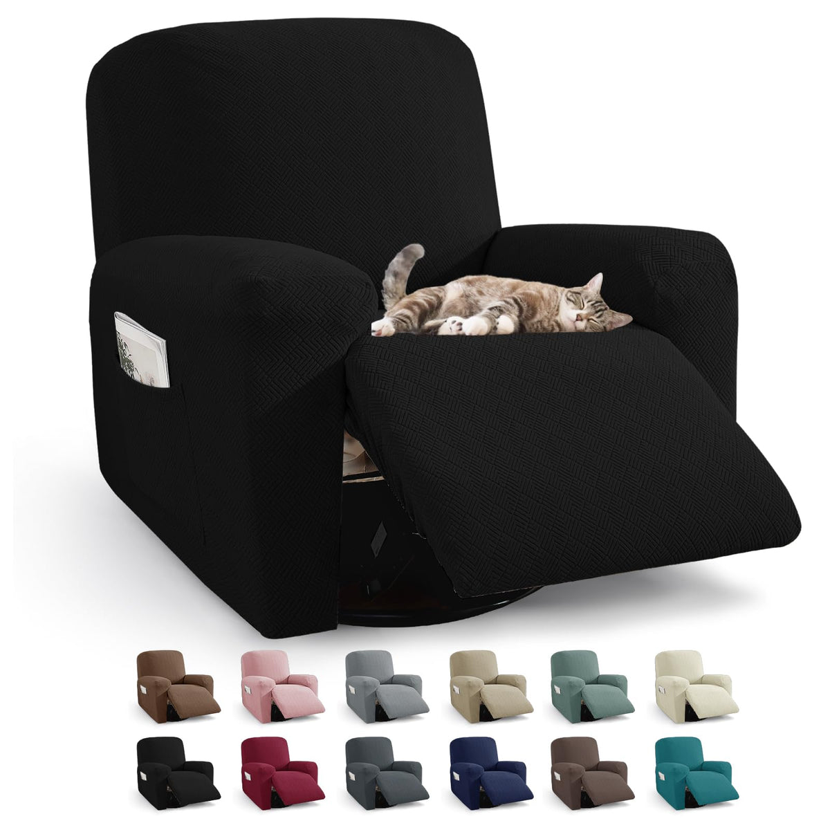 JIVINER 3-piece recliner slipcover covering a chair for a refreshed look
