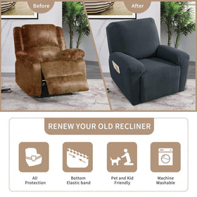 JIVINER universal-fit recliner cover protects most chairs while maintaining comfort.