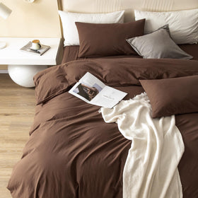 JIYUAN duvet cover texture close-up shows linen-like weave and breathable comfort.