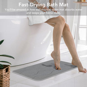 JIZEUO easy-clean stone mat resists moisture and cleans with a quick rinse.