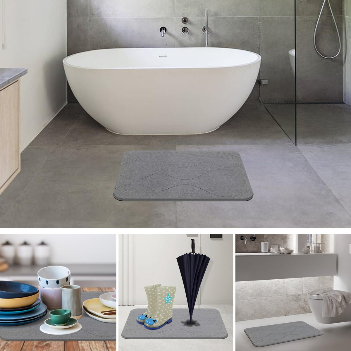JIZEUO stone mat versatile for kitchens or sinks with quick drying.