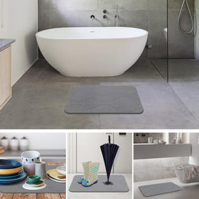 JIZEUO stone mat versatile for kitchens or sinks with quick drying.