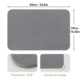 JIZEUO bath mat demonstrates quick-dry action for a cleaner bathroom floor.