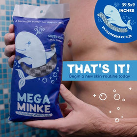 JJ KENT Mega Minke washcloth in use for daily renewal.